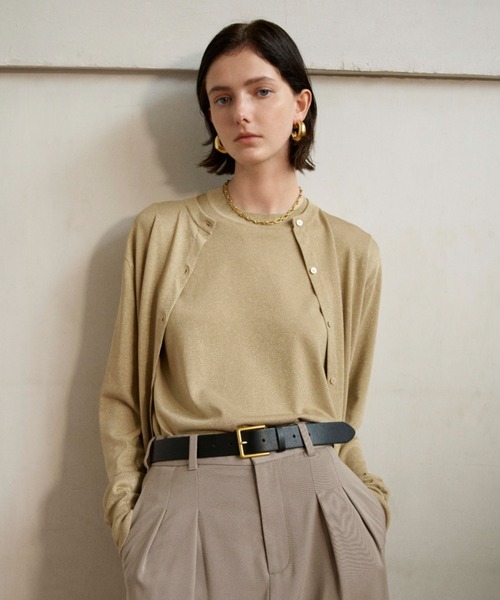 Mila Owen（ミラオーウェン）の「メタルスクエアバックルベルト（ベルト・レディース・ゴールド/ベージュ/シルバー・FREE）」の10枚目の写真