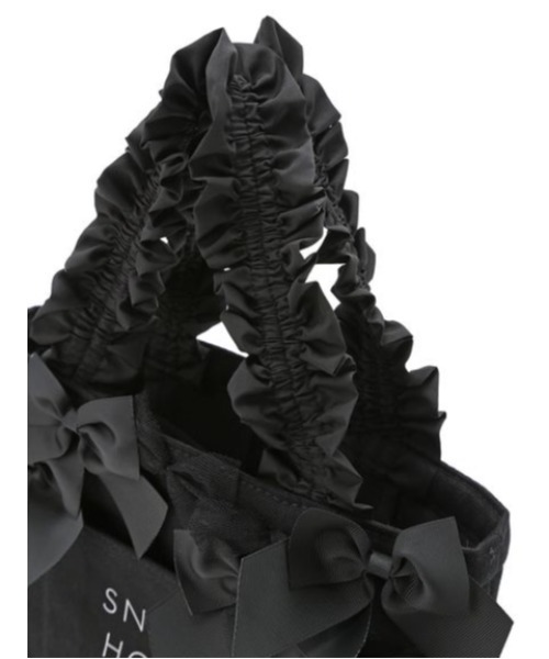 SNIDEL HOME ブラックハンドバッグ SNIDEL HOME（スナイデルホーム）の「リボンバッグ