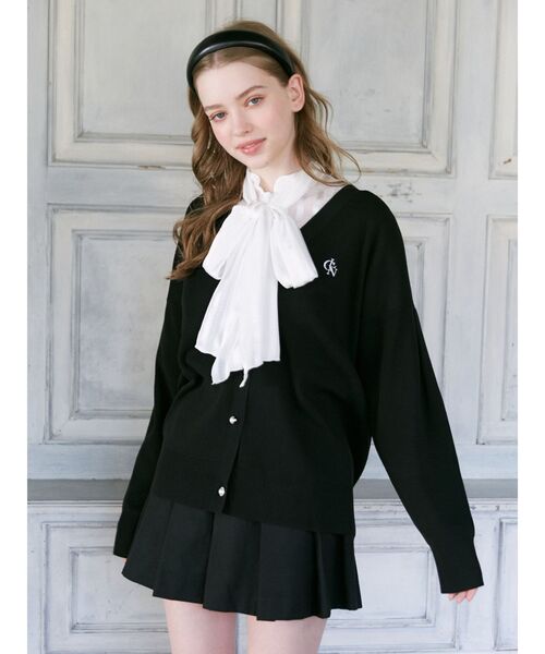 CALNAMUR（カルナムール）の「シアーチェックラッフルリボンブラウス（シャツ/ブラウス・レディース・ホワイト/ブラック・FREE）」の10枚目の写真