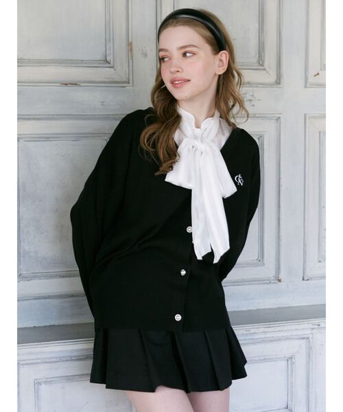 CALNAMUR（カルナムール）の「シアーチェックラッフルリボンブラウス（シャツ/ブラウス・レディース・ホワイト/ブラック・FREE）」の14枚目の写真