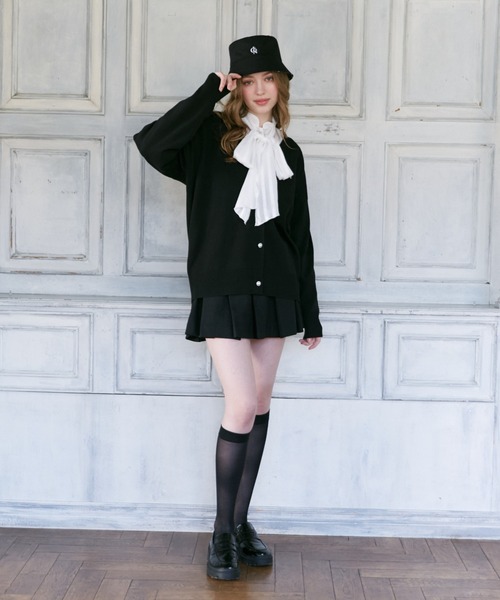 CALNAMUR（カルナムール）の「シアーチェックラッフルリボンブラウス（シャツ/ブラウス・レディース・ホワイト/ブラック・FREE）」の7枚目の写真