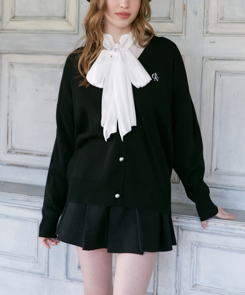 CALNAMUR（カルナムール）の「シアーチェックラッフルリボンブラウス（シャツ/ブラウス・レディース・ホワイト/ブラック・FREE）」の5枚目の写真