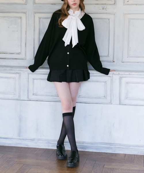 CALNAMUR（カルナムール）の「シアーチェックラッフルリボンブラウス（シャツ/ブラウス・レディース・ホワイト/ブラック・FREE）」の13枚目の写真