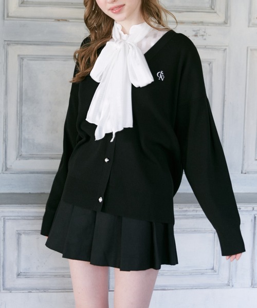 CALNAMUR（カルナムール）の「シアーチェックラッフルリボンブラウス（シャツ/ブラウス・レディース・ホワイト/ブラック・FREE）」の3枚目の写真