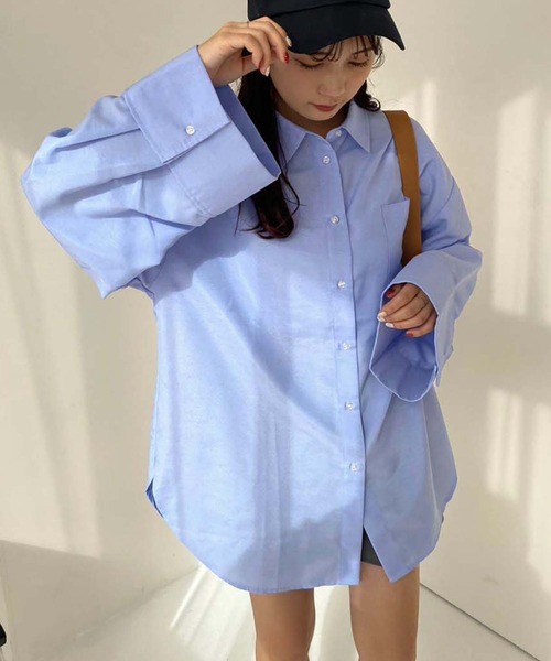 one after another NICE CLAUP（ワンアフターアナザーナイスクラップ）の「【ZOZO限定商品】ワイドスリーブオーバーサイズシャツ（シャツ/ブラウス・レディース・イエロー/オフホワイト/ブルー・FREE）」の2枚目の写真