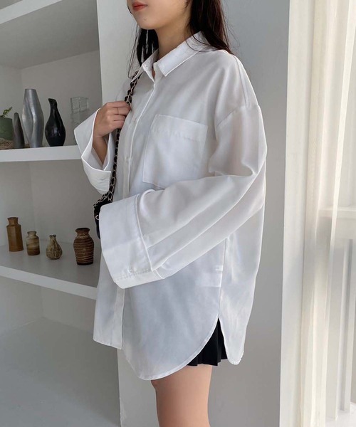 one after another NICE CLAUP（ワンアフターアナザーナイスクラップ）の「【ZOZO限定商品】ワイドスリーブオーバーサイズシャツ（シャツ/ブラウス・レディース・イエロー/オフホワイト/ブルー・FREE）」の17枚目の写真