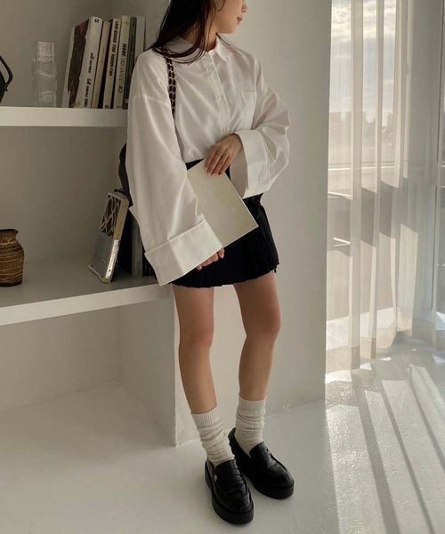 one after another NICE CLAUP（ワンアフターアナザーナイスクラップ）の「【ZOZO限定商品】ワイドスリーブオーバーサイズシャツ（シャツ/ブラウス・レディース・イエロー/オフホワイト/ブルー・FREE）」の21枚目の写真