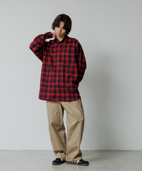 極美品　SEQUEL ブロックチェック　ヘビーウエイト　オープンカラーシャツ 極美品 SEQUEL ブロックチェック ヘビーウエイト オープンカラー