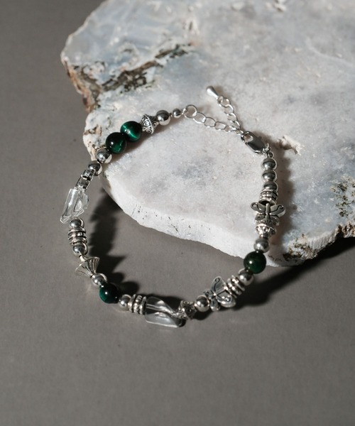 RAGEBLUE（レイジブルー）の「【THEIRB/ゼアーブ】メタルコンビ/ビーズブレスレット（ブレスレット・メンズ・ブラック/ホワイト/グリーン系その他/レッド・FREE）」の3枚目の写真