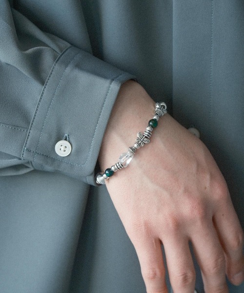 RAGEBLUE（レイジブルー）の「【THEIRB/ゼアーブ】メタルコンビ/ビーズブレスレット（ブレスレット・メンズ・ブラック/ホワイト/グリーン系その他/レッド・FREE）」の11枚目の写真