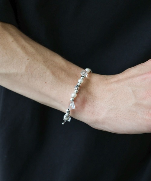 RAGEBLUE（レイジブルー）の「【THEIRB/ゼアーブ】メタルコンビ/ビーズブレスレット（ブレスレット・メンズ・ブラック/ホワイト/グリーン系その他/レッド・FREE）」の14枚目の写真