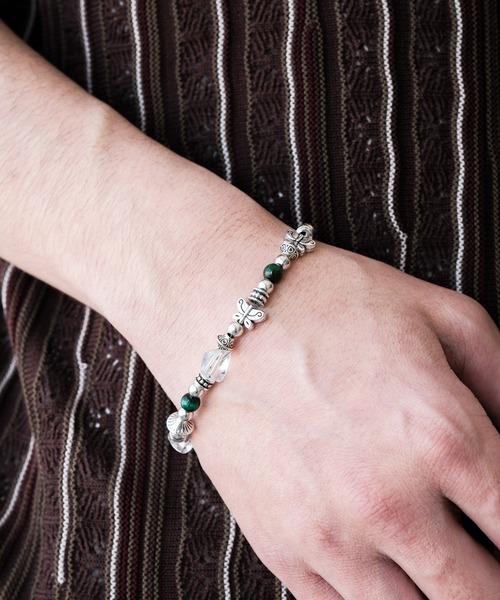 RAGEBLUE（レイジブルー）の「【THEIRB/ゼアーブ】メタルコンビ/ビーズブレスレット（ブレスレット・メンズ・ブラック/ホワイト/グリーン系その他/レッド・FREE）」の15枚目の写真