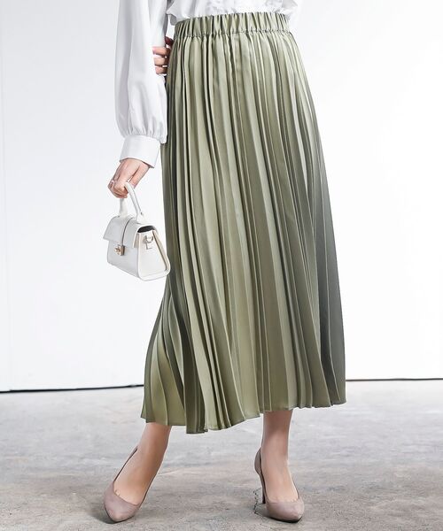 rps（アールピーエス）の「ランダムアコーディオンプリーツスカート（スカート・レディース・パープル/チャコールグレー/ライトグレー/イエロー/グリーン・フリー）」の5枚目の写真