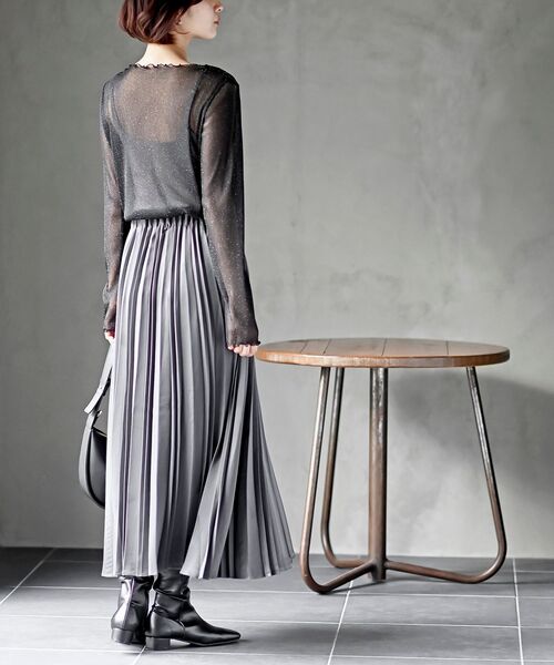 rps（アールピーエス）の「ランダムアコーディオンプリーツスカート（スカート・レディース・パープル/チャコールグレー/ライトグレー/イエロー/グリーン・フリー）」の8枚目の写真