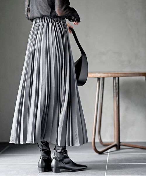 rps（アールピーエス）の「ランダムアコーディオンプリーツスカート（スカート・レディース・パープル/チャコールグレー/ライトグレー/イエロー/グリーン・フリー）」の11枚目の写真