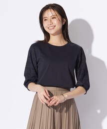 【WEB限定カラーあり】スムースジャージー 刺繍スリーブ カットソー