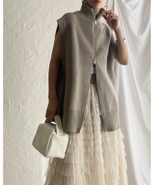 She's Closet（シーズクローゼット）の「Aラインフレアロングチュールフリルボリュームスカート（スカート・レディース・アイボリー/ブラック/ベージュ・FREE）」の20枚目の写真
