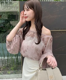 ニュアンス柄シアーブラウス / 4way / 2way / オフショル