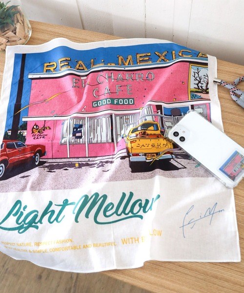 BAYFLOW（ベイフロー）の「【EIZIN SUZUKI×BAYFLOW】ハンカチ45×45cm（ハンカチ/ハンドタオル・レディース・ネイビー/ピンク/ブラック/オフホワイト・0）」の2枚目の写真