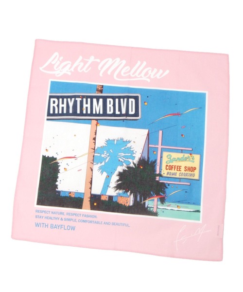 BAYFLOW（ベイフロー）の「【EIZIN SUZUKI×BAYFLOW】ハンカチ45×45cm（ハンカチ/ハンドタオル・レディース・ネイビー/ピンク/ブラック/オフホワイト・0）」の7枚目の写真