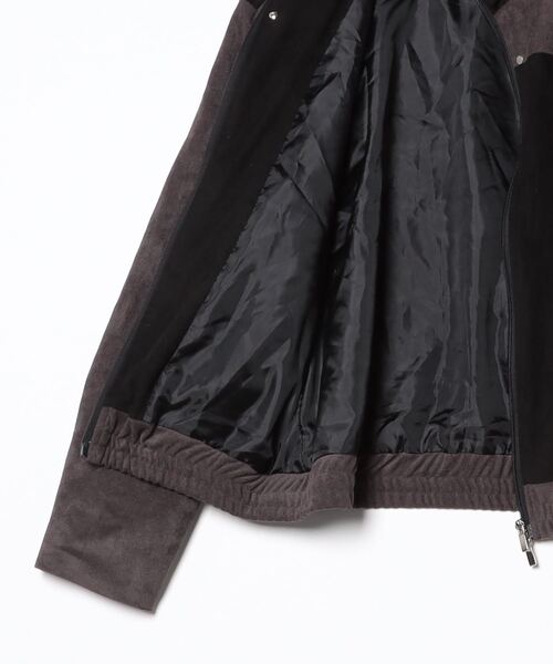 XU（エックスユー）の「ストリートファッション XU エックスユー rivet suede biker jacket スタッズ 長袖ジャケット トラックジャケット オーバーサイズ ジップジャケット 羽織り 韓国ファッション 韓国ストリート（ミリタリージャケット・メンズ・ブラック・ONE SIZE）」の14枚目の写真