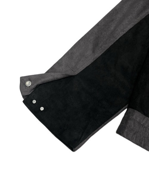 XU（エックスユー）の「ストリートファッション XU エックスユー rivet suede biker jacket スタッズ 長袖ジャケット トラックジャケット オーバーサイズ ジップジャケット 羽織り 韓国ファッション 韓国ストリート（ミリタリージャケット・メンズ・ブラック・ONE SIZE）」の12枚目の写真