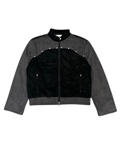 XU（エックスユー）の「ストリートファッション XU エックスユー rivet suede biker jacket スタッズ 長袖ジャケット トラックジャケット オーバーサイズ ジップジャケット 羽織り 韓国ファッション 韓国ストリート（ミリタリージャケット・メンズ・ブラック・ONE SIZE）」の10枚目の写真