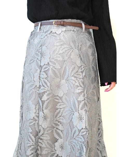 CECIL McBEE（セシルマクビー）の「レースレイヤードマーメイドスカート（スカート・レディース・チャコールグレー/グレー/オフホワイト/ブラック/ライラック・MEDIUM）」の11枚目の写真