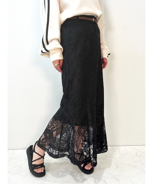 CECIL McBEE（セシルマクビー）の「レースレイヤードマーメイドスカート（スカート・レディース・チャコールグレー/グレー/オフホワイト/ブラック/ライラック・MEDIUM）」の12枚目の写真