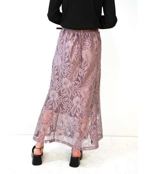 CECIL McBEE（セシルマクビー）の「レースレイヤードマーメイドスカート（スカート・レディース・チャコールグレー/グレー/オフホワイト/ブラック/ライラック・MEDIUM）」の15枚目の写真