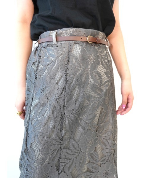 CECIL McBEE（セシルマクビー）の「レースレイヤードマーメイドスカート（スカート・レディース・チャコールグレー/グレー/オフホワイト/ブラック/ライラック・MEDIUM）」の18枚目の写真