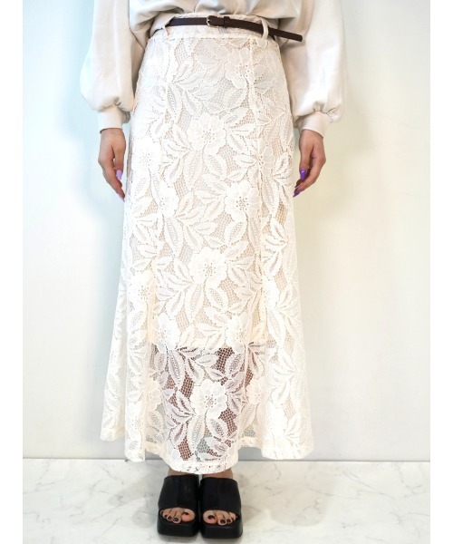 CECIL McBEE（セシルマクビー）の「レースレイヤードマーメイドスカート（スカート・レディース・チャコールグレー/グレー/オフホワイト/ブラック/ライラック・MEDIUM）」の21枚目の写真