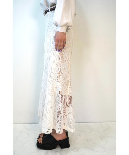 CECIL McBEE（セシルマクビー）の「レースレイヤードマーメイドスカート（スカート・レディース・チャコールグレー/グレー/オフホワイト/ブラック/ライラック・MEDIUM）」の22枚目の写真