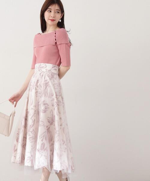 プロポーションボディドレッシング　ニュアンスフラワースカート M プロポーションボディドレッシング PROPORTION BODY DRESSING