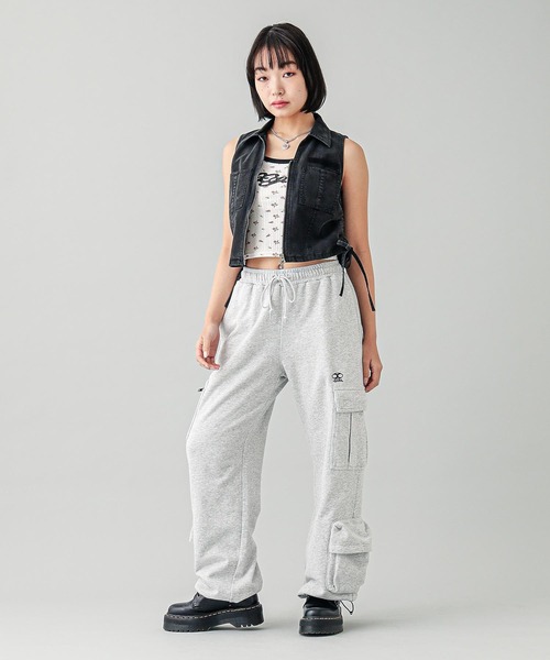 X-girl（エックスガール）の「HIBISCUS CAMISOLE（キャミソール・レディース・ライトブルー/ホワイト・S/M）」の10枚目の写真