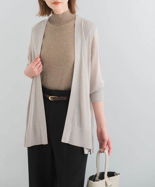 ROSSOPURO 売れ筋商品|||ロッソピューロ カーディガン アウター レディース Cardigans White 紳士綿カシミヤVカーディガン （カーディガン・ボレロ）｜FUKUZO
