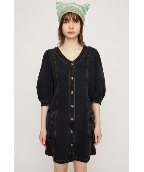 セール】V NECK DENIM S/OP ヴイネック デニム ショート