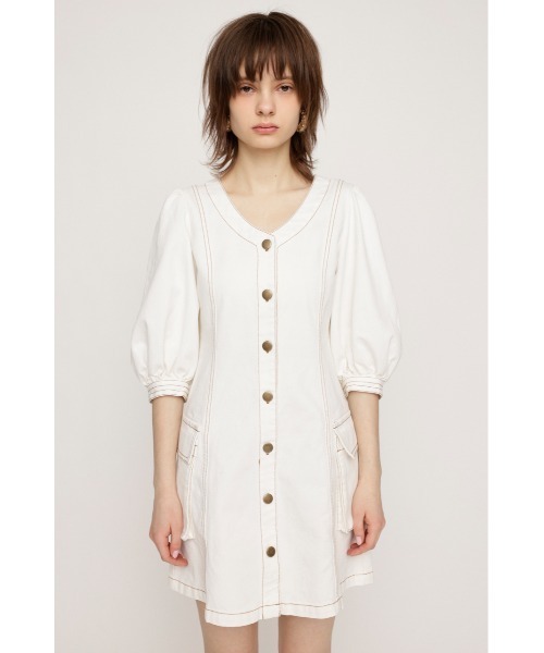 セール】V NECK DENIM S/OP ヴイネック デニム ショート