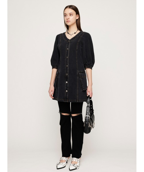 ワンピース willfully v neck layered like denim OP WILLFULLY（ウィルフリー）の「v neck layered like denim OP