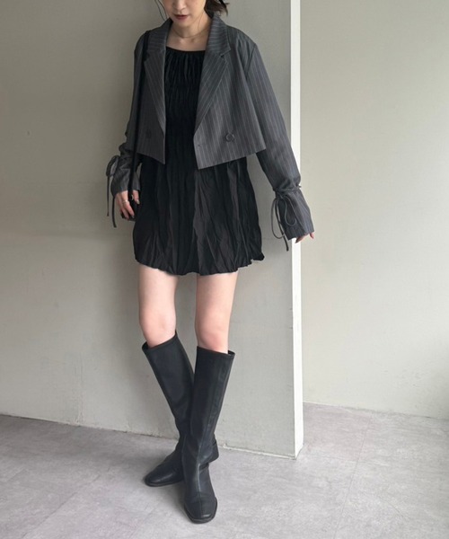 one after another NICE CLAUP（ワンアフターアナザーナイスクラップ）の「クリンクルチュニック（シャツ/ブラウス・レディース・ライトグレー/オフホワイト/ライトイエロー/ブラック・FREE）」の18枚目の写真