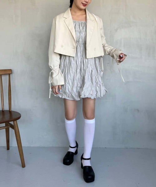 one after another NICE CLAUP（ワンアフターアナザーナイスクラップ）の「クリンクルチュニック（シャツ/ブラウス・レディース・ライトグレー/オフホワイト/ライトイエロー/ブラック・FREE）」の13枚目の写真