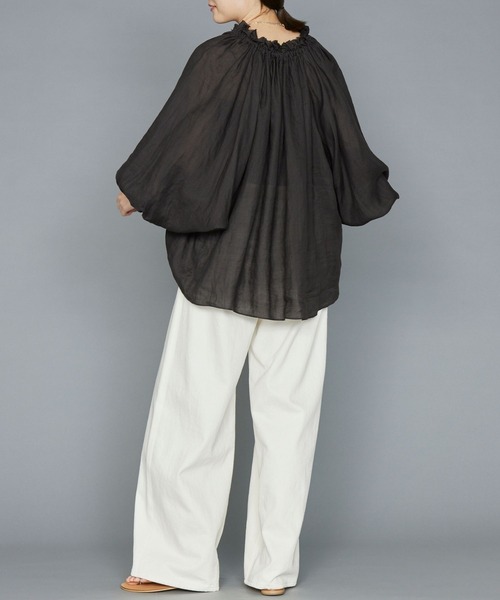 BABYLONE（バビロン）の「[OT]HEMPCOワイドパンツ（その他パンツ・レディース・ライトベージュ/ブラック/オフホワイト・38inch/36inch）」の6枚目の写真