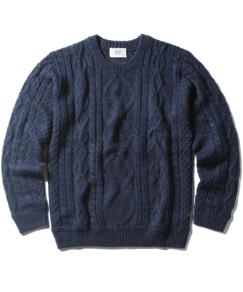 417 EDIFICE（フォーワンセブンエディフィス）の「◇W/アルパカ アランC/N ニット（ニット/セーター・メンズ・ホワイト/ブラウン/ネイビー/イエロー/グレー/グリーン系その他・MEDIUM/SMALL/LARGE）」の5枚目の写真