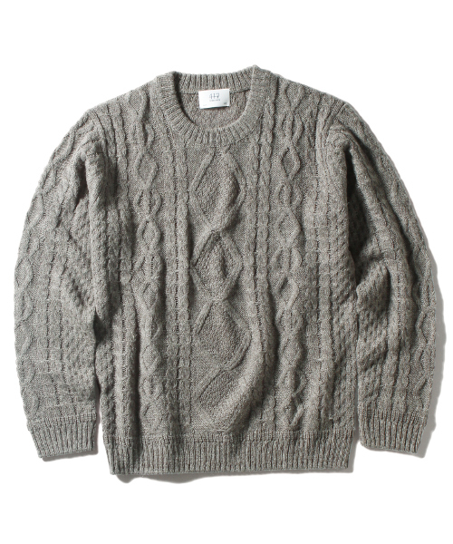 417 EDIFICE（フォーワンセブンエディフィス）の「◇W/アルパカ アランC/N ニット（ニット/セーター・メンズ・ホワイト/ブラウン/ネイビー/イエロー/グレー/グリーン系その他・MEDIUM/SMALL/LARGE）」の3枚目の写真