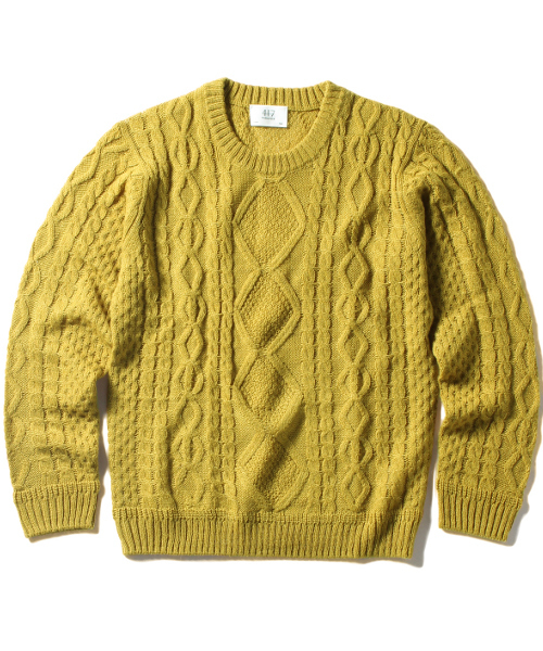 417 EDIFICE（フォーワンセブンエディフィス）の「◇W/アルパカ アランC/N ニット（ニット/セーター・メンズ・ホワイト/ブラウン/ネイビー/イエロー/グレー/グリーン系その他・MEDIUM/SMALL/LARGE）」の6枚目の写真