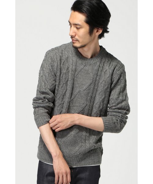 417 EDIFICE（フォーワンセブンエディフィス）の「◇W/アルパカ アランC/N ニット（ニット/セーター・メンズ・ホワイト/ブラウン/ネイビー/イエロー/グレー/グリーン系その他・MEDIUM/SMALL/LARGE）」の8枚目の写真