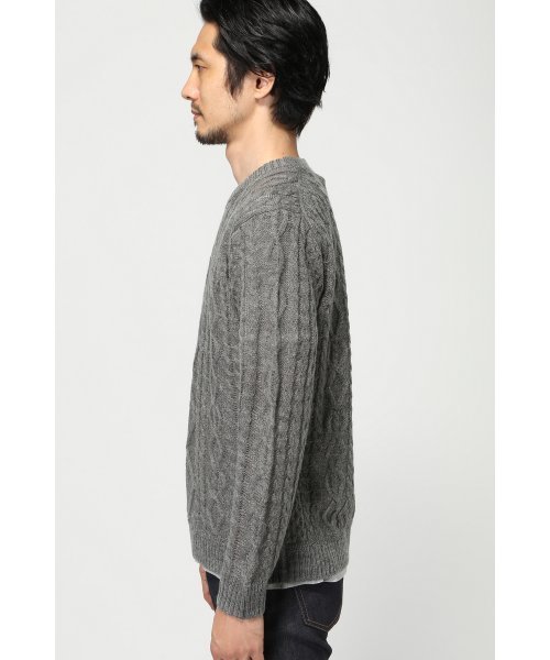 417 EDIFICE（フォーワンセブンエディフィス）の「◇W/アルパカ アランC/N ニット（ニット/セーター・メンズ・ホワイト/ブラウン/ネイビー/イエロー/グレー/グリーン系その他・MEDIUM/SMALL/LARGE）」の10枚目の写真