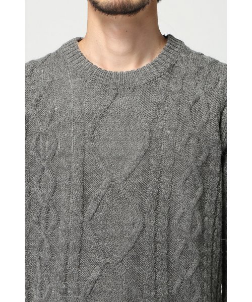 417 EDIFICE（フォーワンセブンエディフィス）の「◇W/アルパカ アランC/N ニット（ニット/セーター・メンズ・ホワイト/ブラウン/ネイビー/イエロー/グレー/グリーン系その他・MEDIUM/SMALL/LARGE）」の16枚目の写真