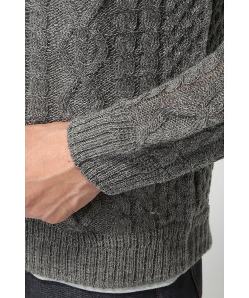 417 EDIFICE（フォーワンセブンエディフィス）の「◇W/アルパカ アランC/N ニット（ニット/セーター・メンズ・ホワイト/ブラウン/ネイビー/イエロー/グレー/グリーン系その他・MEDIUM/SMALL/LARGE）」の18枚目の写真