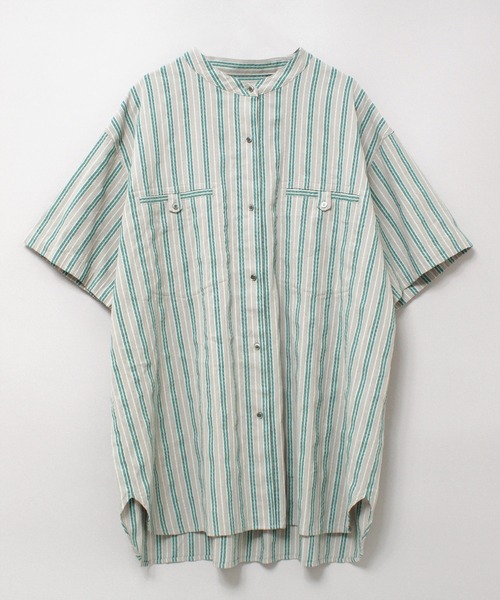 RNA-N（アールエヌエーエヌ）の「B2822 コードストライプシャツ（シャツ/ブラウス・レディース・ベージュ/グレー/ライトブルー・MEDIUM）」の4枚目の写真